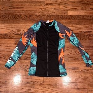 Hurley rash guard water zip up jacket water, bathing suit, rash guard